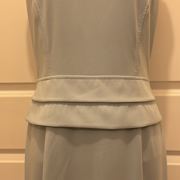 Les Copains Azure Blue Sleeveless Dress with Tiered Detailing at Waist - Picture 9 of 16